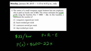 Algebra 1 Regents January 2015 01 [upl. by Indihar738]