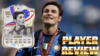 ¡EL PUPI ZANETTI REVIEW JAVIER ZANETTI 95 GREATS OF THE GAME ICON EAFC 24 [upl. by Eerhs91]