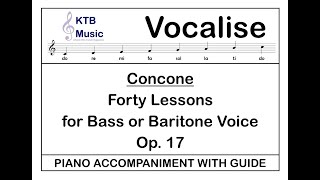 Concone Forty Lessons for Bass Op 17 Lesson 1 Accompaniment with guide [upl. by Sainana]