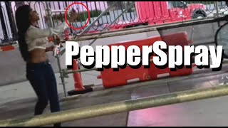 WOMAN PEPPERSPRAYS MAN ON VEGAS STRIP MUST SEE [upl. by Alegnat]