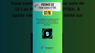 Permis CE  Fiche écrite 06 question 07 quiz questionnaire [upl. by Prudence270]