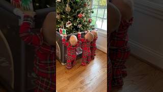 How to protect Christmas Tree from Triplets 🎄 lifehack christmas triplets mom cute twins [upl. by Lenrad658]