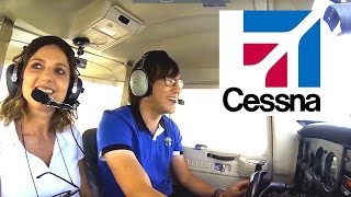 Vol Cessna 152 vers Dieppe avec ATC [upl. by Anelah]