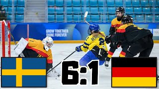 SVERIGE VS TYSKLAND SEMIFINALER OLYMPISKA SPELEN U16 KVINNOR 2024 [upl. by Allecnirp]