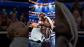 Magic moment monkey amp baby on American got talent agt americangottalent magic funny 2025 ai [upl. by Brocklin]