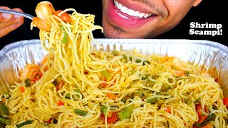 SHRIMP SCAMPI WITH PASTA OLIVE GARDEN EATING SHOW MOUTH SOUNDS NO TALKING CHEWING JERRY ASMR MUKBANG [upl. by Westhead]