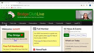 Tutorial  Bridge Club Live  A new users guide [upl. by Aisyla]