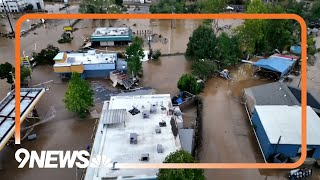 Aerial view of the widespread flooding in Asheville North Carolina [upl. by Eendyc]