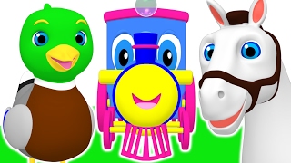 Kids Animal Train  Learn Counting Numbers amp Sing Colors Songs for Children  Teach ABCs amp 123s [upl. by Assanav]