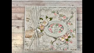 Large Album tutorial Part 3 Stamperia House of Roses Shellie Geigle JS Hobbies and Crafts [upl. by Regdor]