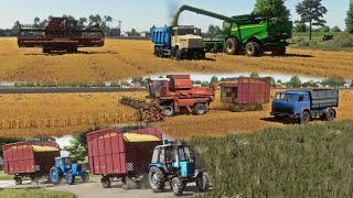 FS22  Карта СВК Горбани  129 Уборка пшеницы ДОН1500А МТЗ50821 МАЗ5549 КРАЗ John Deere S7 [upl. by Werner]