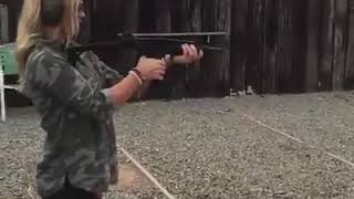 Live video from Facebook Kendall Jones shooting Uzi for the first time [upl. by Swart125]