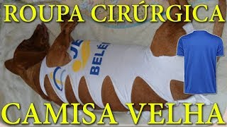 ROUPA CIRÚRGICA PARA PETS COM CAMISA VELHA [upl. by Ecitsuj115]