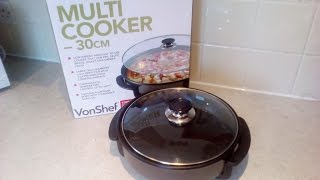 Vonshef Multi Cooker 30CM unboxing and review [upl. by Krishnah425]