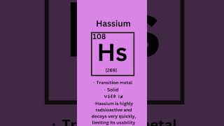 Hassium  Elements series part108 🧪 science stem learning [upl. by Eade]