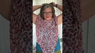 Super easy crochet triangle shawl with tassels [upl. by Adiaros]