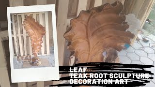 Leaf Teak Root Sculpture Decoration Art [upl. by Nnadroj]