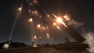 Massive Artillery fire at Night  MLRS  Barrage  Military Simulation  ArmA 3 [upl. by Faun]