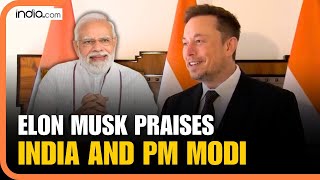 Elon Musk Hails PM Modi Calls India quotLand of Opportunityquot as Govt Efficiency CoChair [upl. by Fita743]