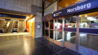 Sweden Stockholm Norsborg Subway Station  2X SMW elevator [upl. by Fernandina608]