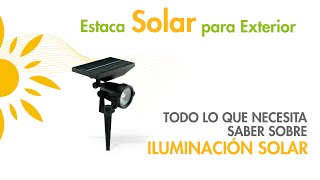 🔆 ESTACA SOLAR EXTERIORES Iluminación Jardín Senderos Parques Luz Cálida y Fría RGB ► Ecolite [upl. by Anidem]