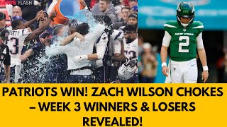 Patriots vs Jets Week 3 Winners amp Losers – Did Zach Wilson Cost the Jets Again [upl. by Eelanej]