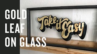 Satisfying Hand Painted Gold Leaf Art on Glass [upl. by Lehacim]