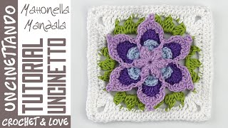 Tutorial Uncinetto  Mattonella Mandala sottotitoli in 3 lingue [upl. by Amle]