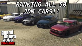 Ranking ALL JDM Cars In GTA Online 50 JDM CARS [upl. by Ardnoid839]