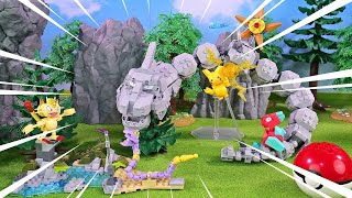 Pokemon Mega Construx  Onix Super Battle  Stop Motion Building [upl. by Id]