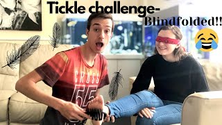 TICKLE CHALLENGE part 4 BLINDFOLDED [upl. by Halvaard404]