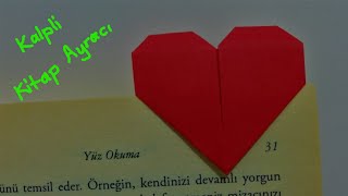 KAĞITTAN KALPLİ KİTAP AYRACI  Origami kitap ayracı Kalpli Kitap Ayracı [upl. by Christophe]