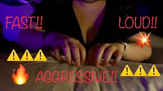 ASMR Fast and aggressive Loud and LoFi Tapping scratching hand movements gripping lid sounds… [upl. by Nosreme]