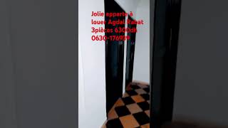 Jolie appartement à louer Agdal Rabat 3pièces 6300dh 0630176939 [upl. by Reltuc204]