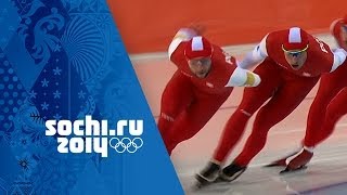 Speed Skating  Mens Team Pursuit  SemiFinals  Sochi 2014 Winter Olympics [upl. by Eirrac]