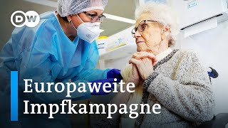 EU beginnt CoronaImpfungen  DW Nachrichten [upl. by Esinev704]