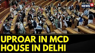 Uproar In MCD House in Delhi BJP Councillors Raise Slogans Against Arvind Kejriwal  English News [upl. by Lizzie]