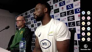 SPRINGBOKS Full press conference Twickenham after win over England [upl. by Ertnom278]