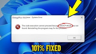 MSVCP140dll is missing amp was not found in Windows 11  10  8  7  How To Fix msvcp140 dll Error ✅ [upl. by Rimaa]