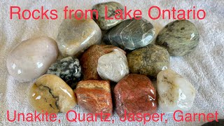 Rockhounding Finds from Lake Ontario Part 2 Unakite Quartz Jasper Garnet [upl. by Roede]