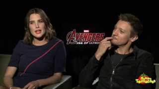 Avengers Age of Ultron Interview Cobie Smulders amp Jeremy Renner [upl. by Nerhtak163]