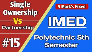 Single Ownership Vs Partnershipimed lecture in hindipolytechnic 5th semester [upl. by Novyart355]