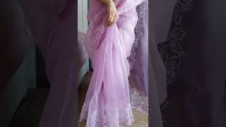 Purple organza saree 🌸 foryou saree sareeideas fashion style sareestylingtips snehalmishra [upl. by Eylrahc66]