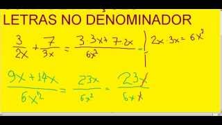 Soma de Frações Letras no Denominador Adição Parênteses Matemática Aula Curso [upl. by Atinahc]