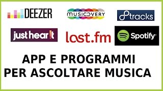 app programmi e siti per ascoltare musica gratis pc computer [upl. by Htims861]