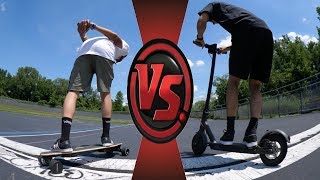 ELECTRIC SKATEBOARD vs ELECTRIC SCOOTER [upl. by Norrahs799]