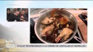 RECETTE  Fricassée de poulet bourbonnais à la crème de lentilles et morilles [upl. by Roddy]