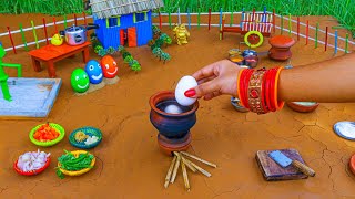 Miniature Egg Biryani  Easy Egg Biryani Recipe  Miniature Cooking Anda Biryani khushi mini foods [upl. by Jc528]