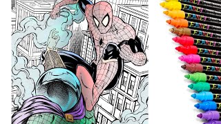 SpiderMan VS Mysterio Coloring Pages  Classic SpiderMan Coloring Book NCS [upl. by Haidebej105]