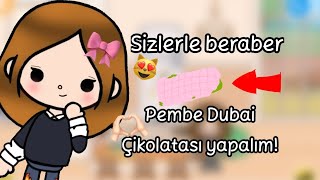 Sizlerle beraber pembe dubai çikolatası yapalım🫶🏻😻🎀5 KonukToca LifeToca WorldToca Boca [upl. by Rafaelita]